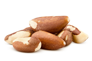 brazil nut, isolated on white background, clipping path, full depth of field