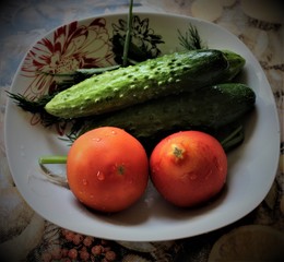 fresh vegetables on a plate