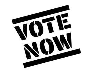 vote now stamp on white