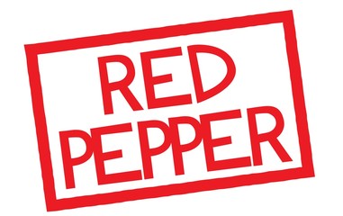 red pepper stamp on white