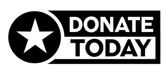 donate today stamp on white