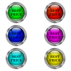 Best price icon. Set of round color icons.