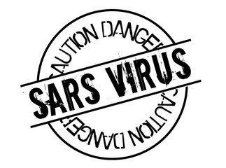 sars virus stamp on white