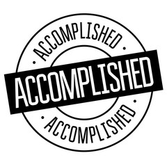 accomplished stamp on white