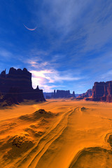 Alien Planet. Mountain. 3D rendering