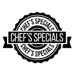 chef specials stamp on white