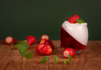 Panna Cotta with strawberries