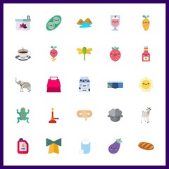 25 natural icon. Vector illustration natural set. rope and elephant icons for natural works