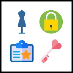 4 access icon. Vector illustration access set. padlock and shopping tolls icons for access works