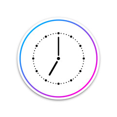 Clock icon isolated on white background. Circle white button. Vector Illustration