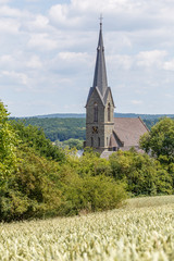 Fototapeta na wymiar Church in Eschhofen village, close to Limburg, Germany