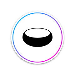 Bowl icon isolated on white background. Circle white button. Vector Illustration