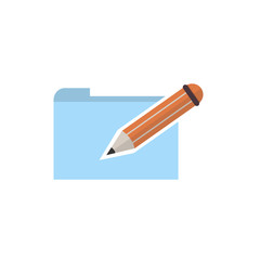 Flat folder writing icon vector image 