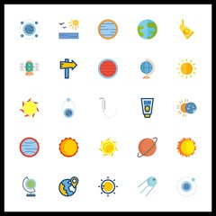25 solar icon. Vector illustration solar set. orbit and planet icons for solar works
