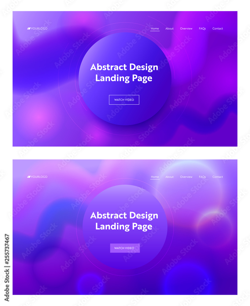 Poster consisting geometrical purple wave shape landing page background. modern digital motion gradient pat