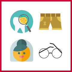 4 makeup icon. Vector illustration makeup set. bride and tooth icons for makeup works