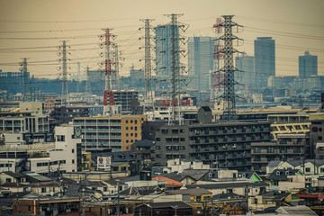 Fototapeta premium 大倉山梅園から見える川崎市の街並み