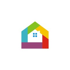 Colorful House Logo Design Template