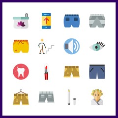 16 makeup icon. Vector illustration makeup set. eye pencil and eyelash icons for makeup works