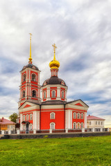 Fototapeta na wymiar Bell tower of the Varnitsky monastery, Yaroslavl region, Russia