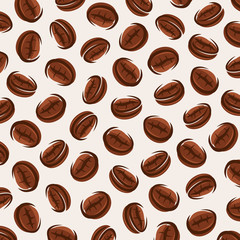 Coffee background. Coffee beans icon. Vector