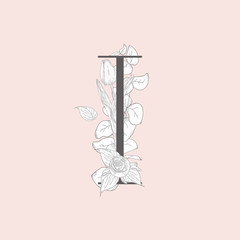 Vector Blooming Floral Elegant I Monogram and Logo