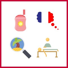 4 vacation icon. Vector illustration vacation set. tour and france icons for vacation works