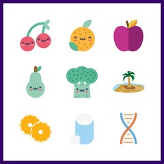 9 stem icon. Vector illustration stem set. palm and cotton icons for stem works