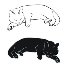 Sleeping Cat contour picture