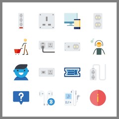 16 smartphone icon. Vector illustration smartphone set. device and info icons for smartphone works