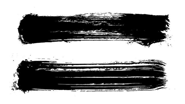 Set of grunge brush stroke. Abstract hand - painted element. Underline and border design.