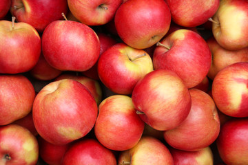 Fototapeta na wymiar Close-up apple background, red apple fruit background.