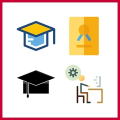 4 diploma icon. Vector illustration diploma set. certificate and graduate icons for diploma works