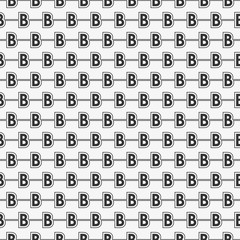 Vector seamless pattern of alphabet letter B