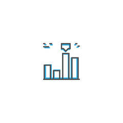 Bar chart icon design. Marketing icon line vector illustration