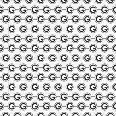 Vector seamless pattern of alphabet letter G