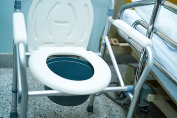 Commode chair or mobile toilet can moving in bedroom or everywhere for elderly old disabled people...