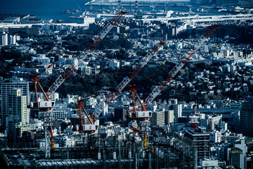 Fototapeta na wymiar 横浜ランドマークタワーから見える街並み