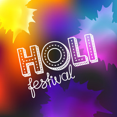 Holi festival vector concept. Happy holi vector elements for card design