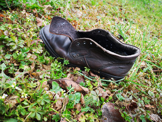 SCARPA VECCHIA SUL PRATO, OLD SHOE ON THE MEADOW