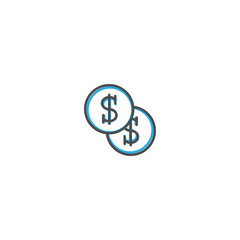 Coin icon design. Marketing icon line vector illustration