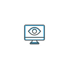Computer icon design. Marketing icon line vector illustration