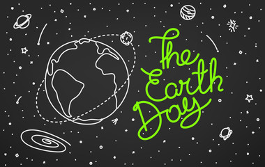 The Earth Day. Doodle style vector illustration