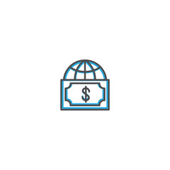 Currency icon design. Marketing icon line vector illustration