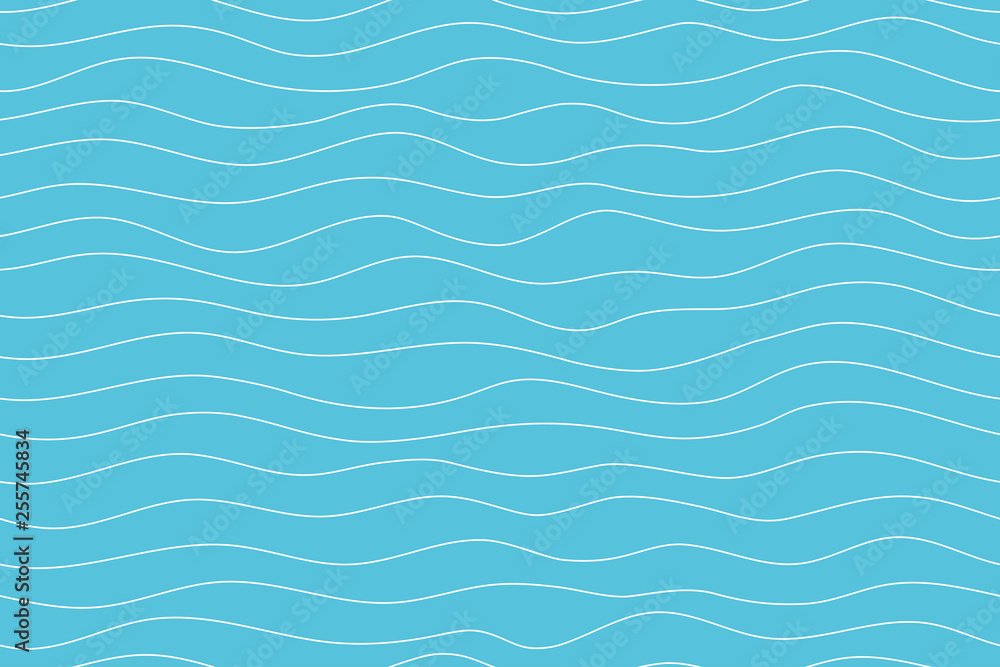Wall mural wave pattern seamless abstract background. lines wave pattern white on blue background for summer ve