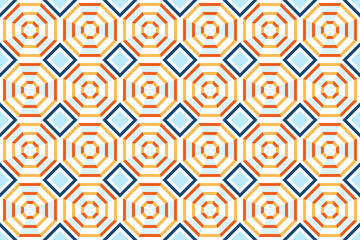 Pattern stripes geometric seamless abstract background. Design of colorful pattern octagon stripe for summer.
