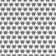 Vector seamless pattern of alphabet letter W