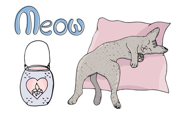 Cosy vector illustration hygge elements