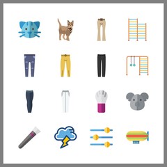 16 gray icon. Vector illustration gray set. storm and zeppelin icons for gray works