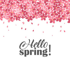 Vector illustration of colorful flowers. Hello spring floral decorations on a white background.